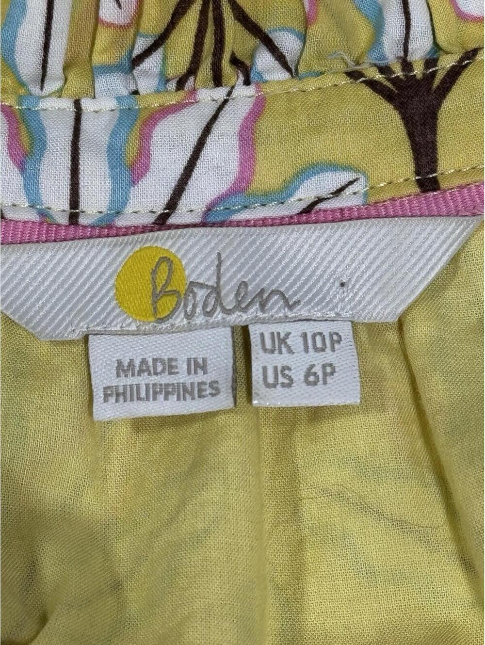 Boden Women's Boden Bernadette Cotton Midi Dress 6P Yellow Pockets Dr1 - Picture 9 of 9